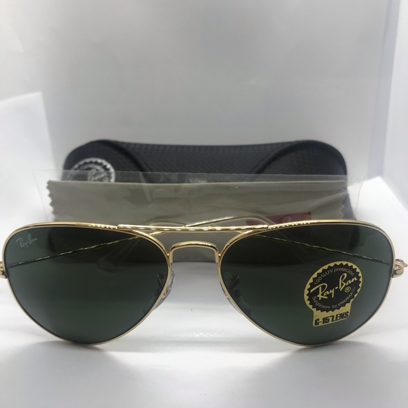 BNWT Rayban Aviator sunglass Gold G15 lenses 3025 Assorted sizes - Picture 2 of 9